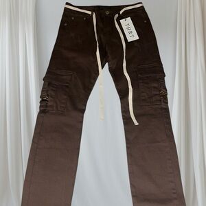 THRT Brown Cargo Pants with Drawstring
